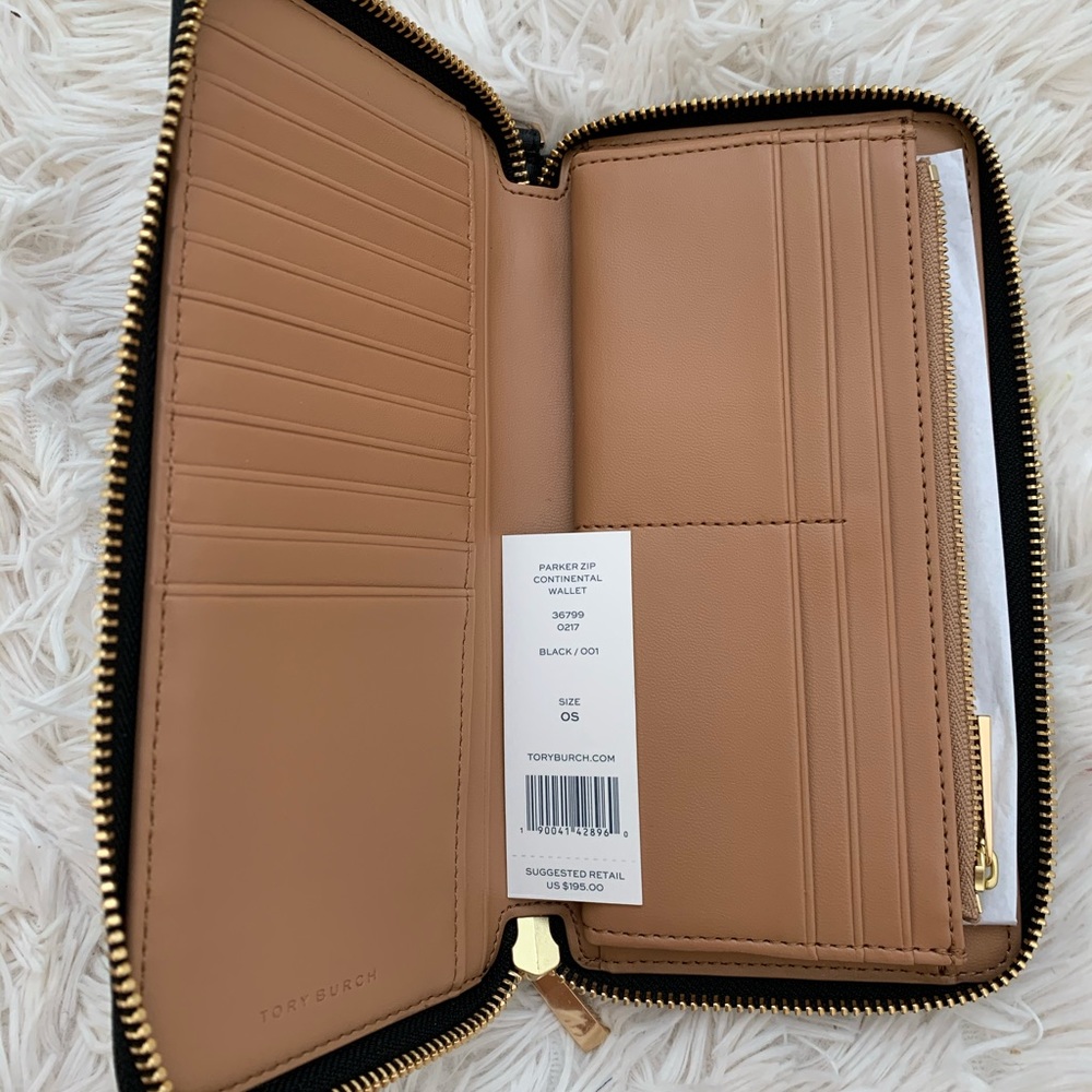 tory burch Parker leather continental black wallet - Picture 4 of 11